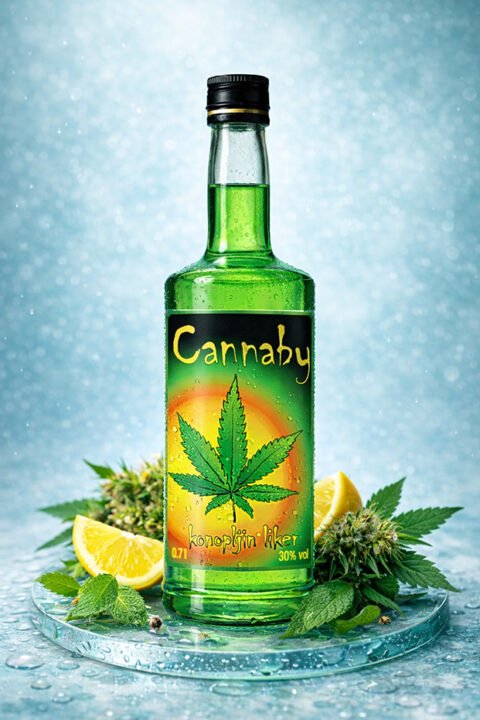 Cannaby konopljin liker iz industrijske konoplje, mete in limone