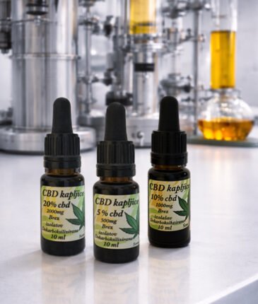 CBD kapljice v različnih koncentracijah: 5 %, 10 % in 20 %